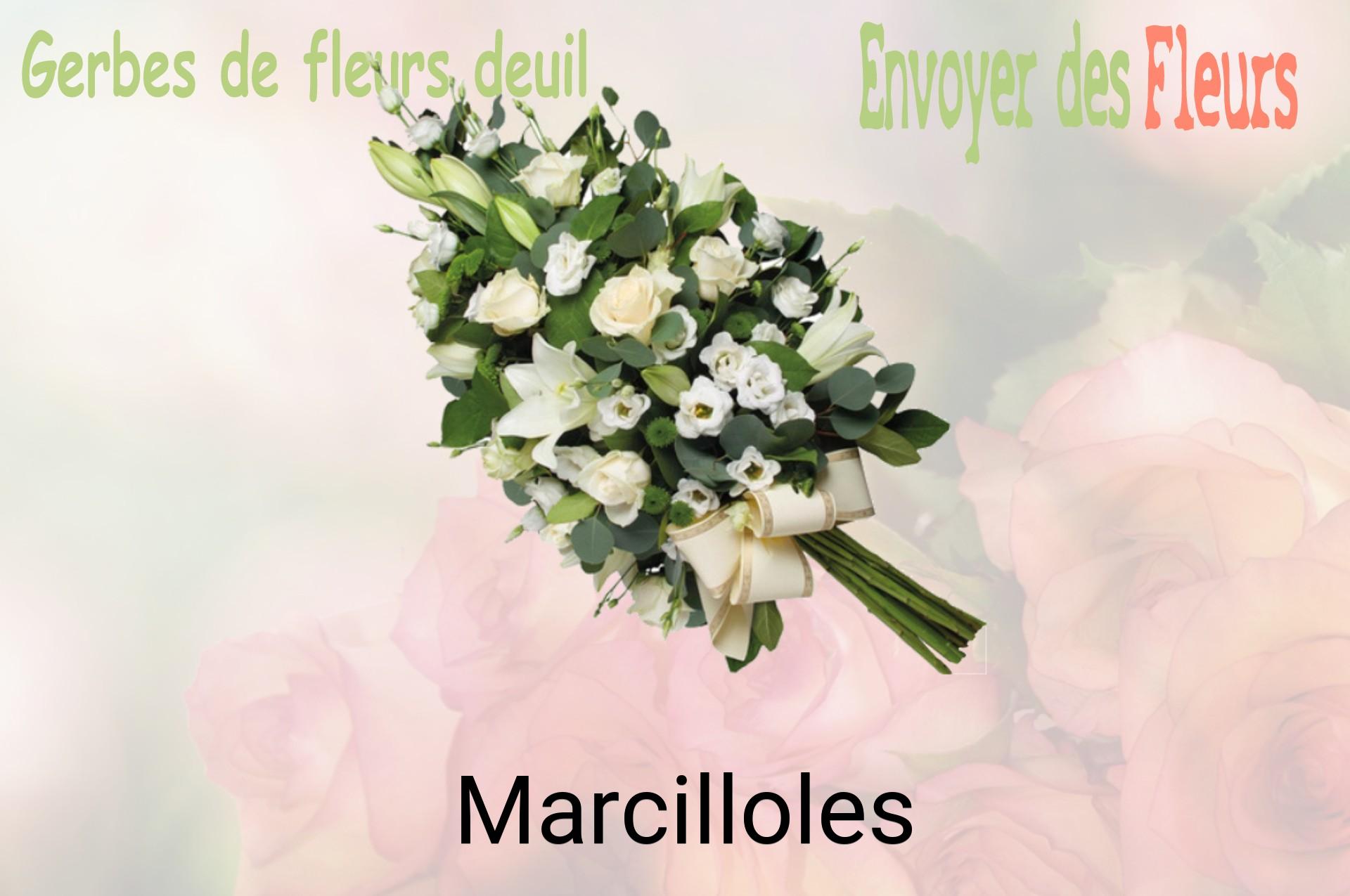 Gerbe de fleurs de deuil livrée à Marcilloles